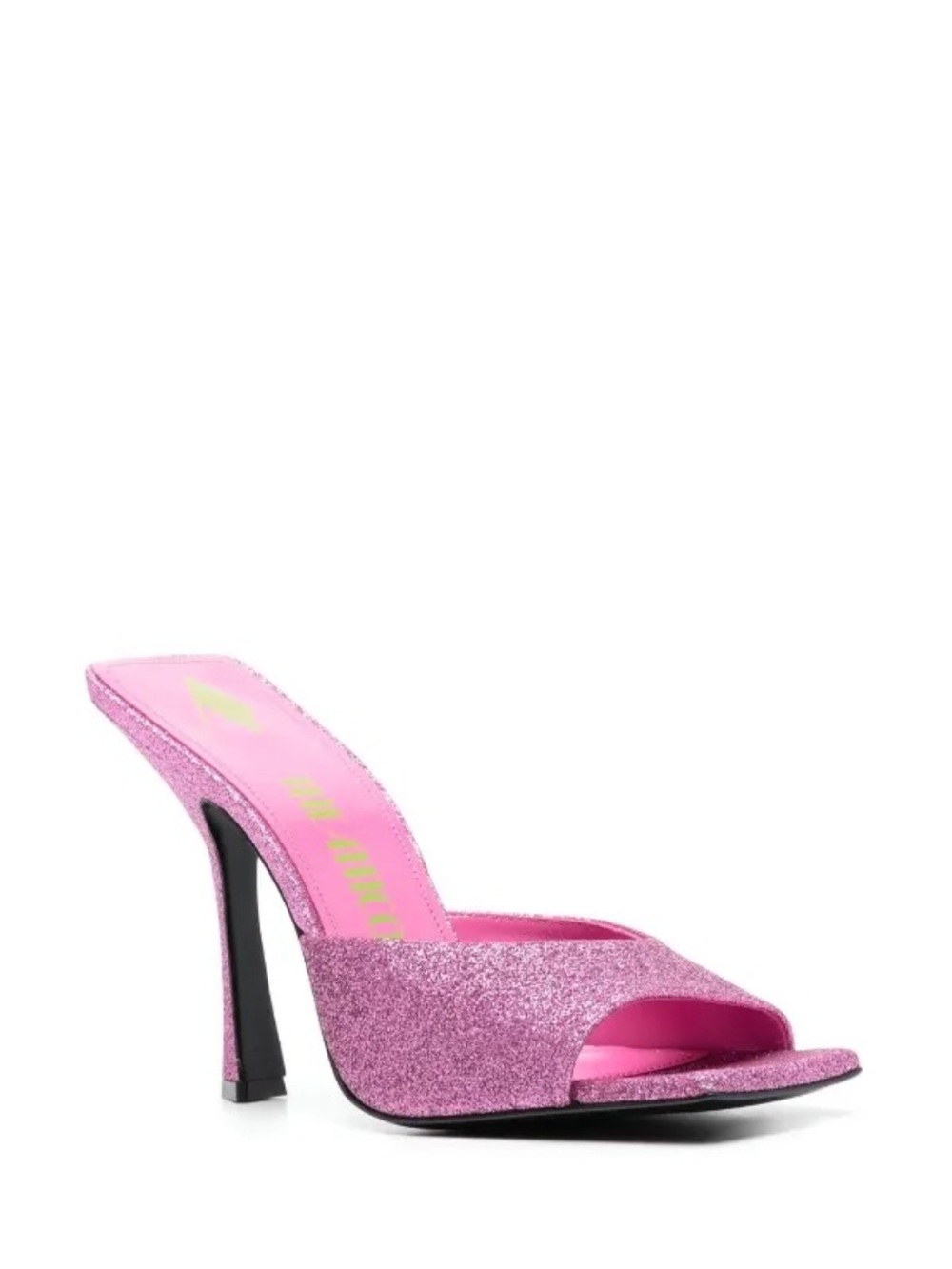 Pink Glitter High Heel Slide - Women's Evening Mule